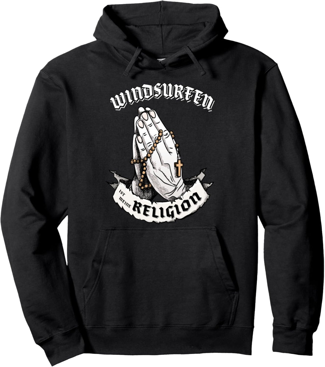 Windsurfen ist meine Religion I Lustiges Geschenk Pullover Hoodie