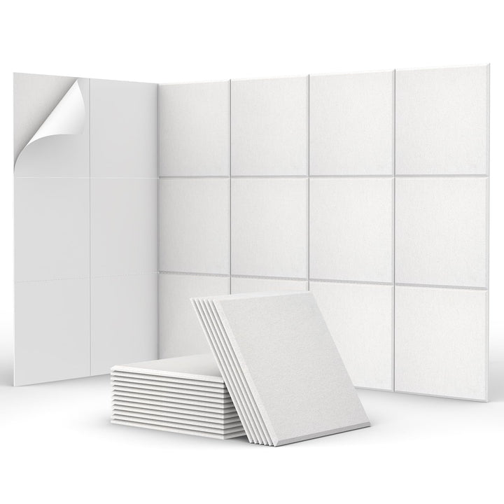 TONOR Akustikpaneele selbstklebend, 18 Stück Quadratische 30x30x0,9 cm Schalldämmung Schallschutz Ak