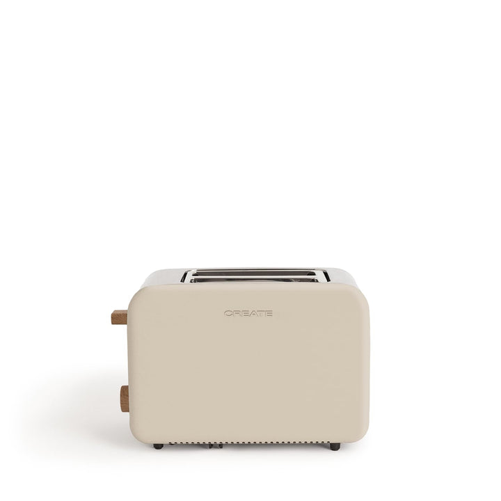 CREATE/TOAST RETRO/Toaster Sand / 6 Leistungsstufen, Krümelschublade, Thermostat, Auftauen, Aufwärme