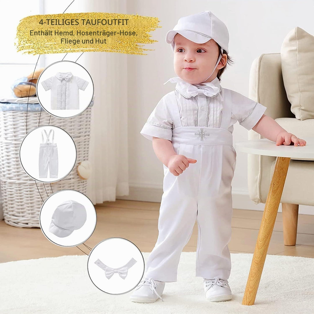 Booulfi Baby Kleidung Jungen Baumwollstoff Baby Anzug Junge Hochzeit Taufanzug Taufkleid Junge Weihn
