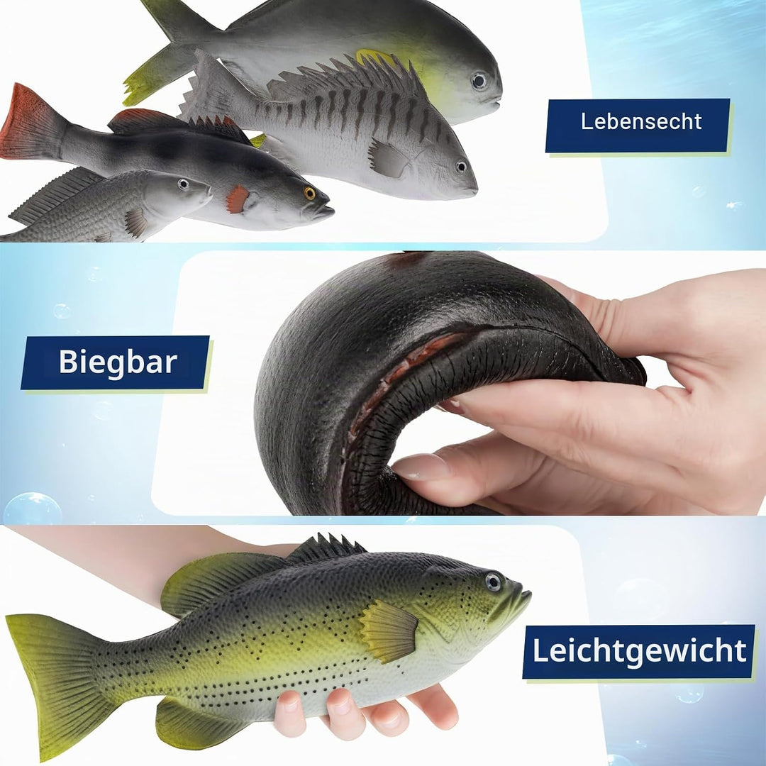 4 Stück Künstliche Fische Realistische Kunststoff Fisch Deko Simulation Lebensmittel Modell Lebensec