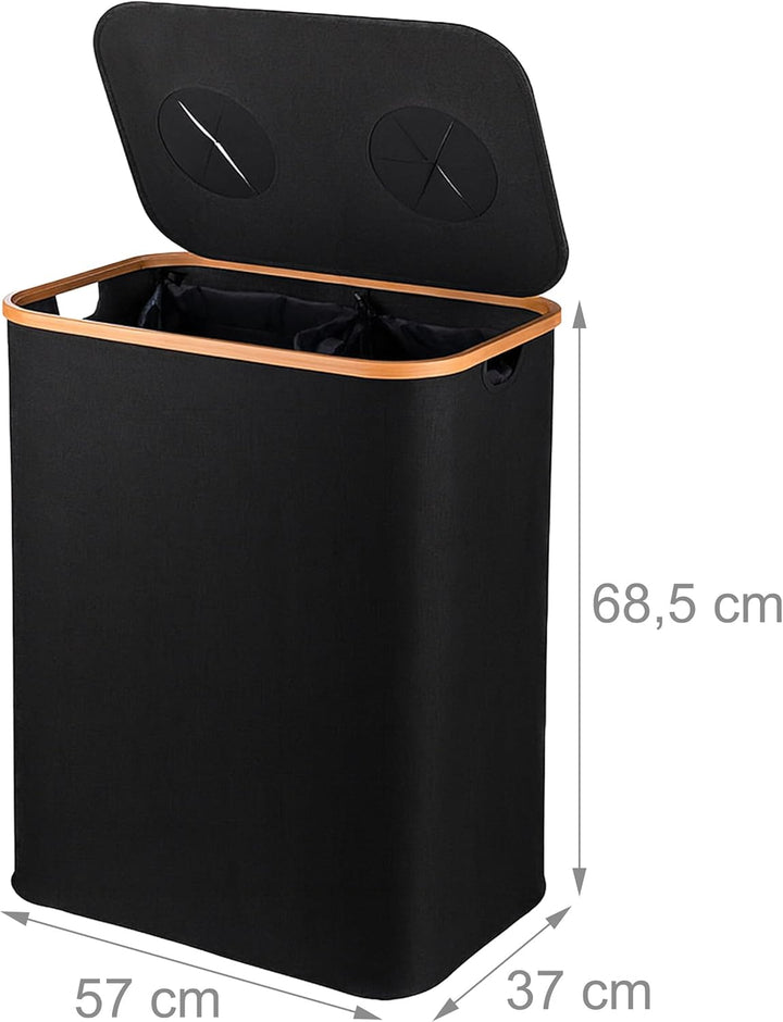 Relaxdays Pfandflaschen Sammelbehälter, 140 L, bis 60 Flaschen, 2 Beutel, Flaschensammler für Glas &