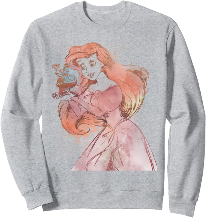 Disney The Little Mermaid Ariel Watercolor Portrait Sweatshirt