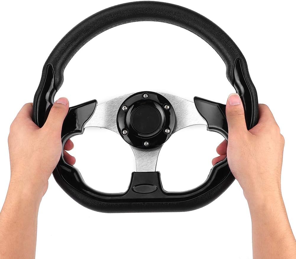 Shipenophy Sportlenkrad, 320 mm / 12,5 Zoll Aluminium + PVC + Kunststoff-Drift-Lenkrad Schwarz mit H