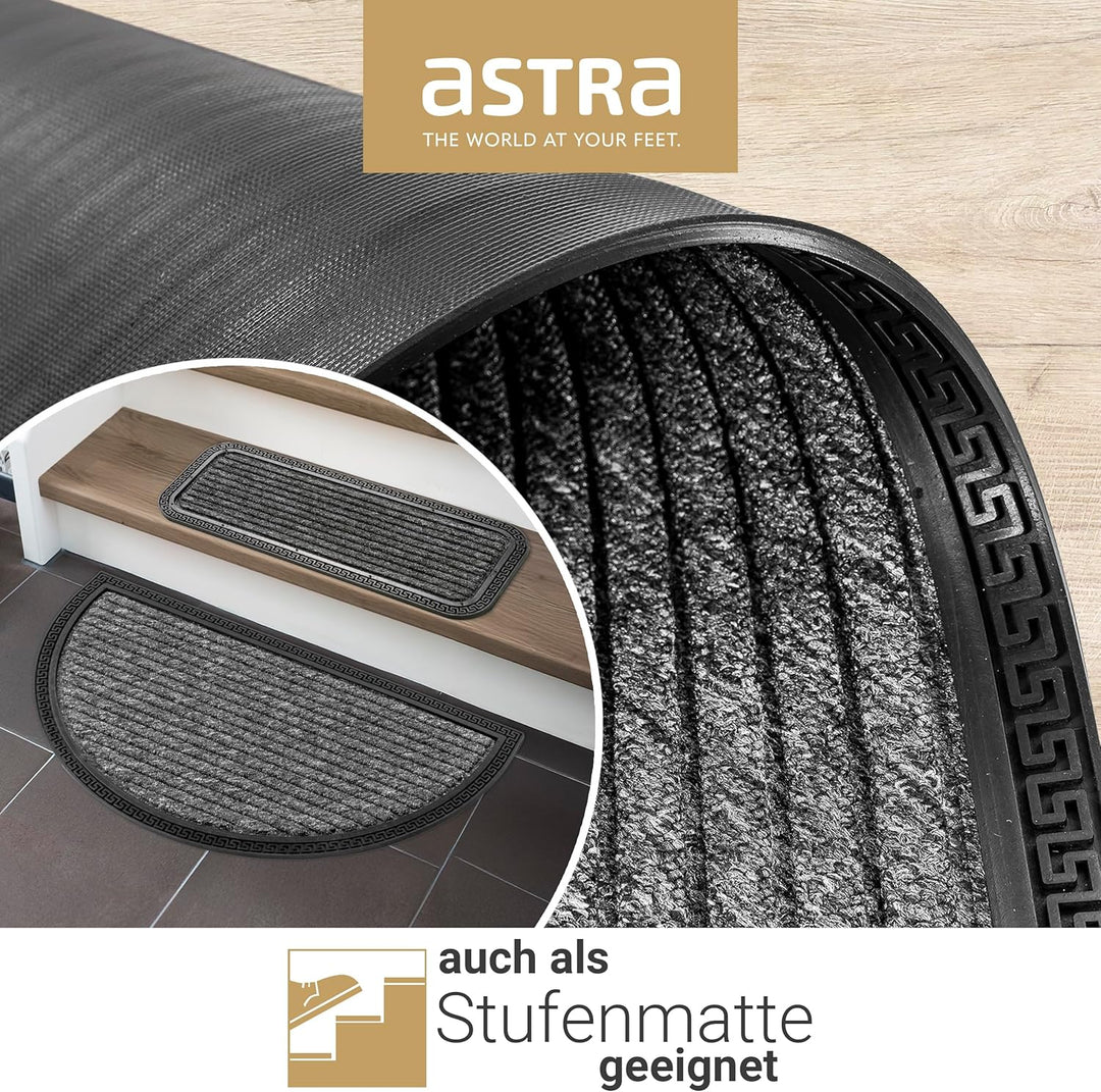 Astra Fussmatte Aussen & Innen - 2er Set 40x60 cm Grau Linien - Sauberlauf Türmatte rutschfest - Sch