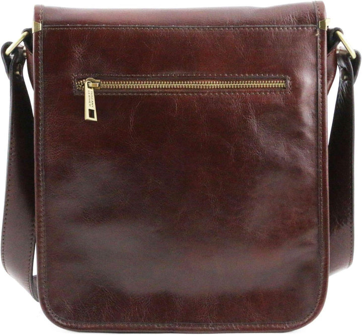 Tuscany Leather TL Messenger Umhängetasche aus Leder mit zwei Fächer Honig, Honig