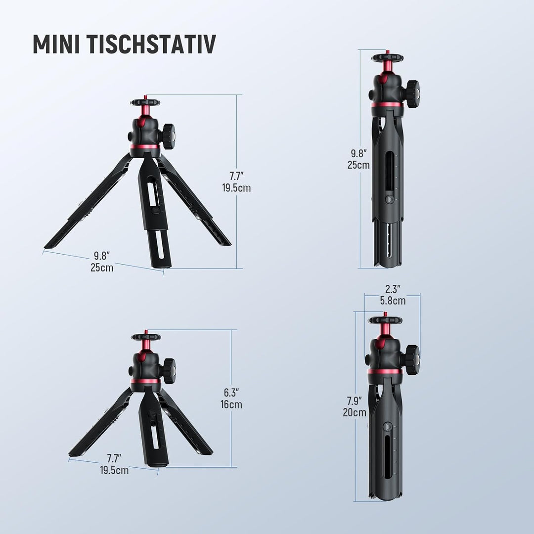 NEEWER Entry Level Version Mini Stativ für Kamera, 360° Kleiner tragbarer Tischhalter für DSLR Webca