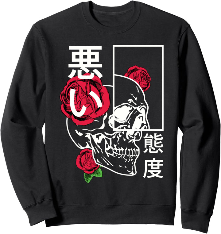 Eboy schlechte Einstellungen Ästhetischer Schädel mit Blumen Sweatshirt