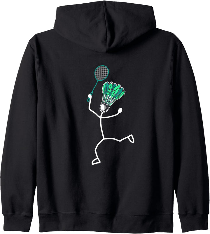Badminton Stylisches cooles Strichmännchen Kapuzenjacke