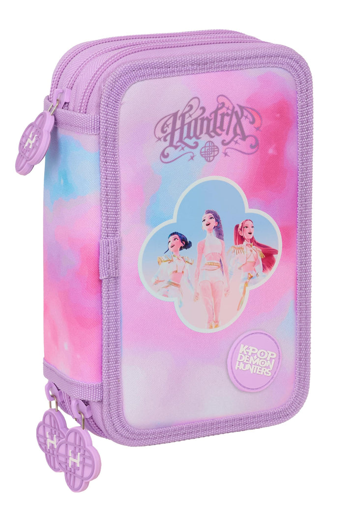 K-POP Demon Hunters Schulmäppchen mit 37 Utensilien, Kindermäppchen, ideal für Kinder von 5 bis 14 J