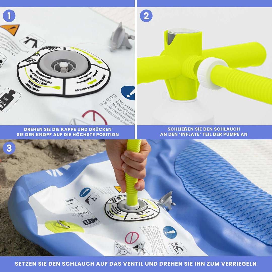 Sup Pumpe Doppelhub - HUIIKE | Pumpe Stand Up Paddle 15 PSI, Luftpumpe Sup Handpumpe Stabil | Handpu