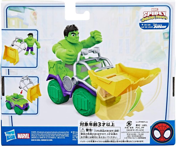 SPIDEY AND HIS AMAZING FRIENDS Marvel Hulk Schmetter Truck, Action-Figur mit Fahrzeug und Accessoire