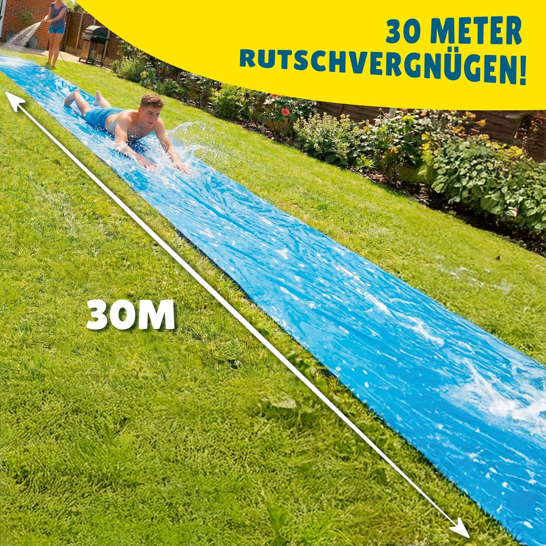 Offizielle dreifache riesige Wasserrutschmatte XXXXXL | 30 Meter Wasserrutsche | Premium Qualität |
