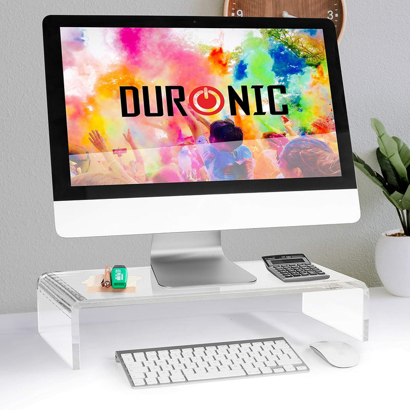 Duronic DM053 Monitorständer | 50 x 20 cm Acrylglasplatte | Bis 30 kg | Ergonomischer Bildschirmstän