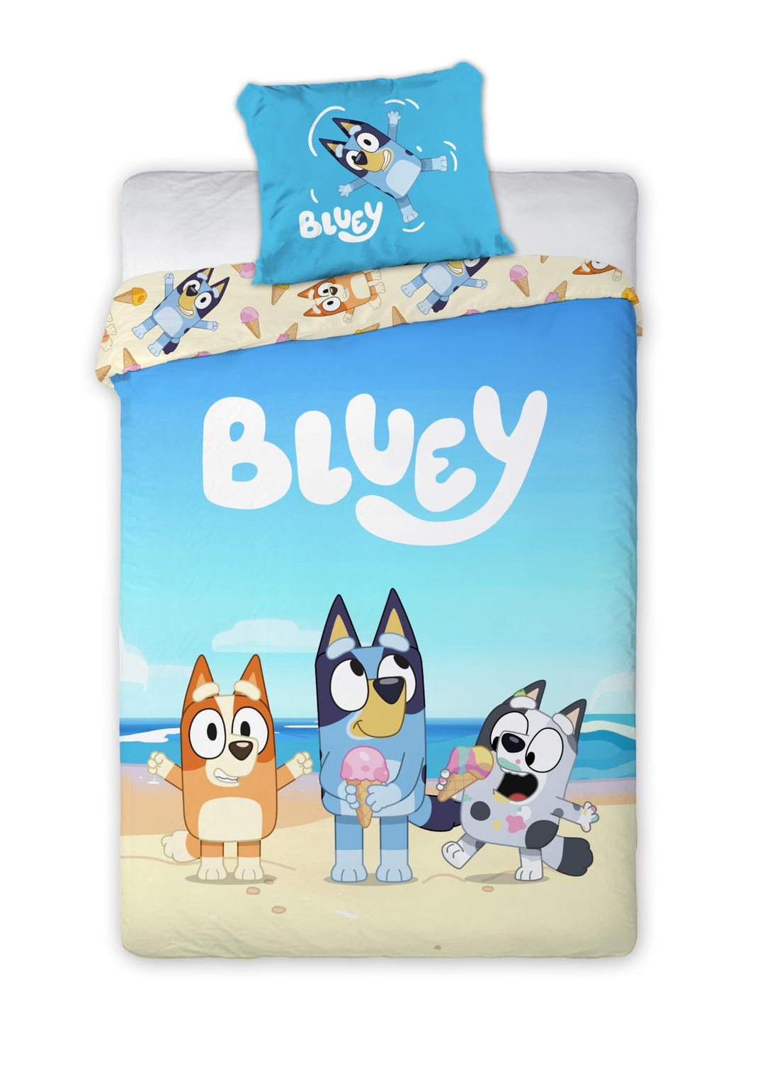 BrandMac Bluey Kinderbettwäsche-Set | Einzelbettgrösse Bettbezug 140x200 cm mit Kissenbezug 50x70 cm