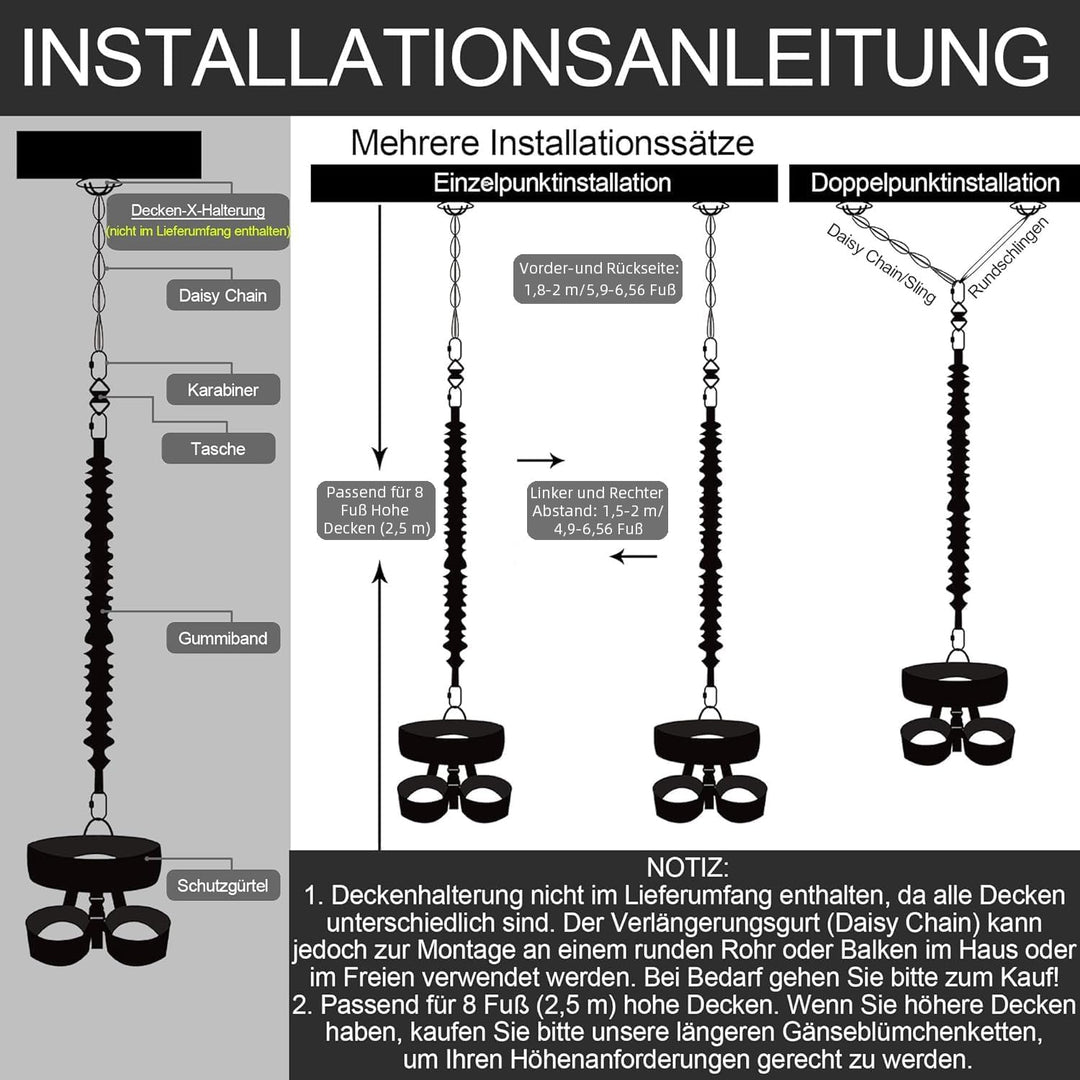PRIOR FITNESS Bungee-Fitnessgeräte-Set, schweres Bungee-Widerstandsband, elastisches Tanz-Bungee-Sei