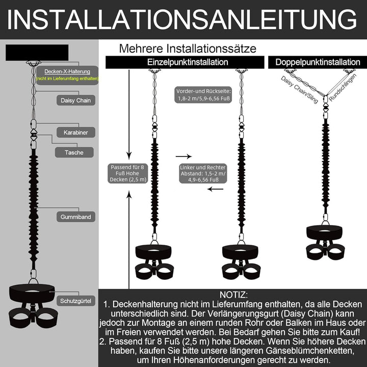 PRIOR FITNESS Bungee-Fitnessgeräte-Set, schweres Bungee-Widerstandsband, elastisches Tanz-Bungee-Sei