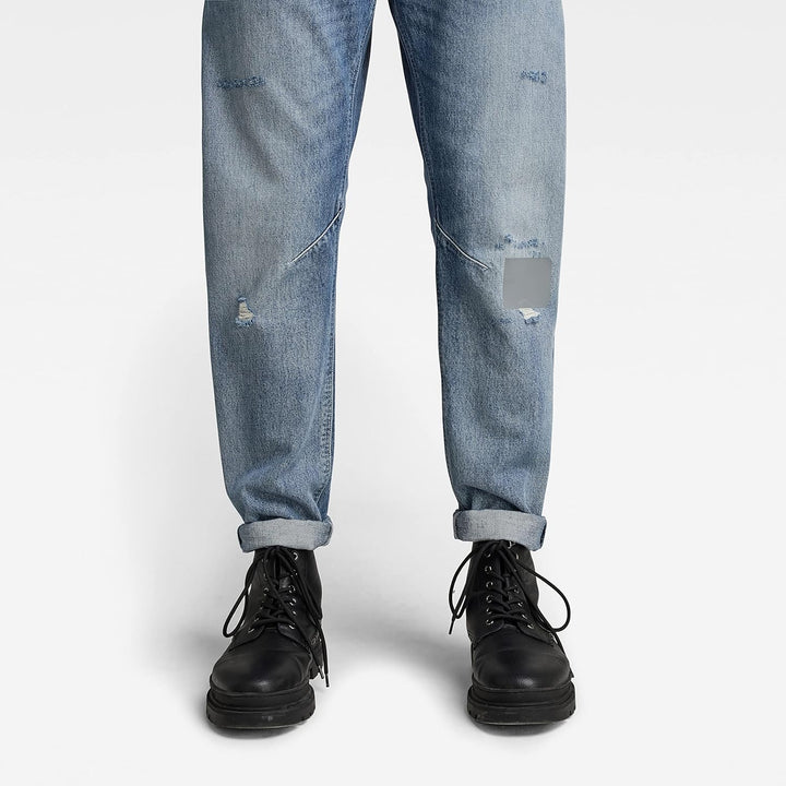 G-STAR RAW Herren A-STAQ Tapered Jeans, 27W / 32L Blau (Sun Faded Air Force Blue Destroyed)