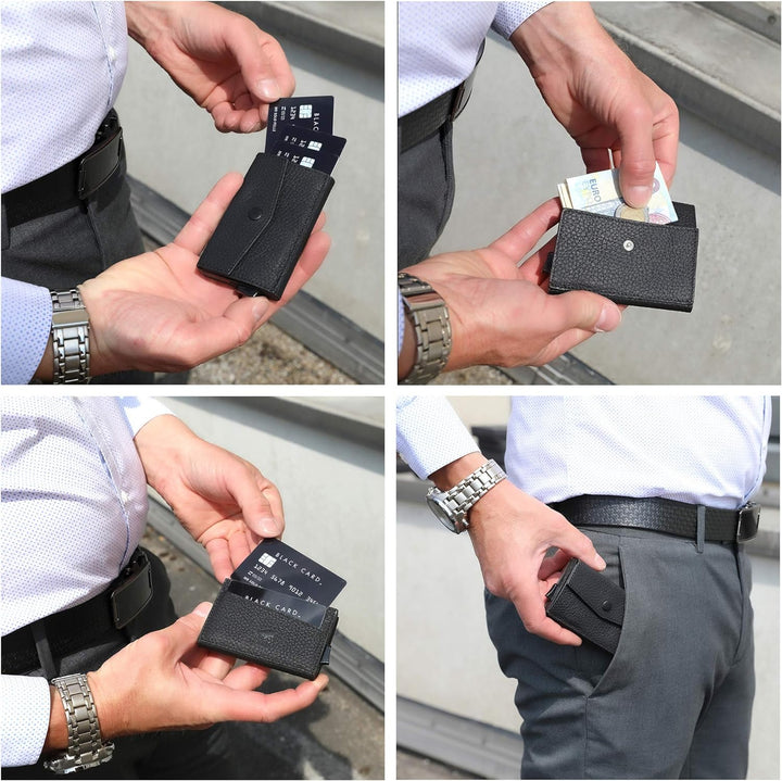 Solo Pelle Kartenetui | Kreditkartenetui | Leder Geldbörse Slim Wallet Portmonee | Geldbeutel mit RF