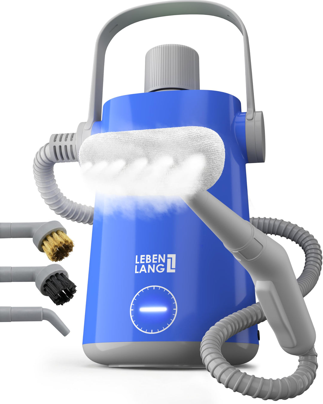 LEBENLANG Dampfreiniger Handgerät Steam Cleaner - 1000W & 300ml mit 9 Zubehör | Polsterreiniger Gerä