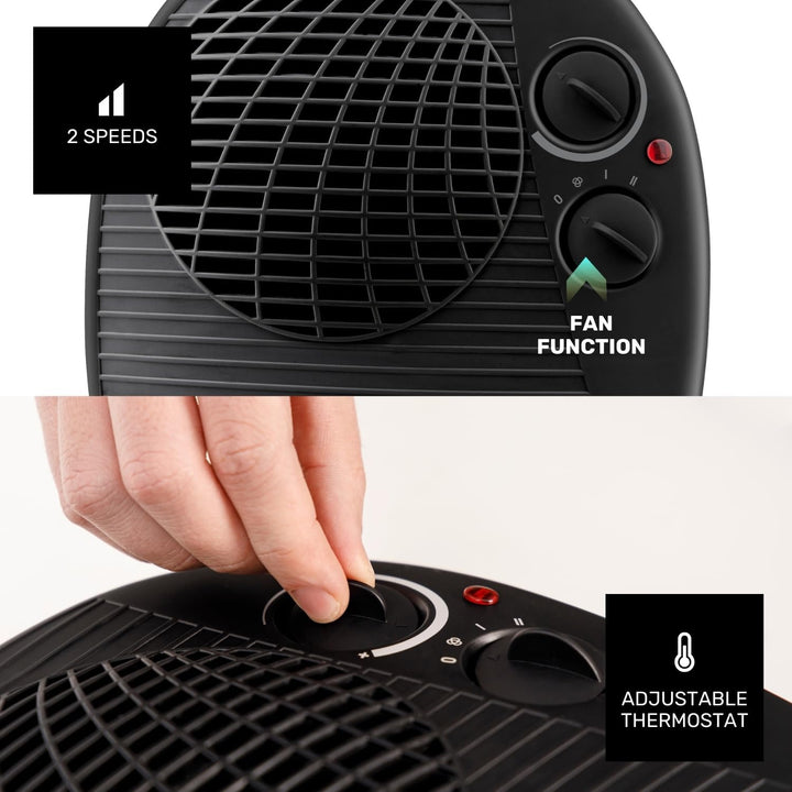 Taurus Heizung | TFH-3001 | 2000 W | 2 Heizstufen | Ventilatorfunktion | Regulierbares Thermostat |