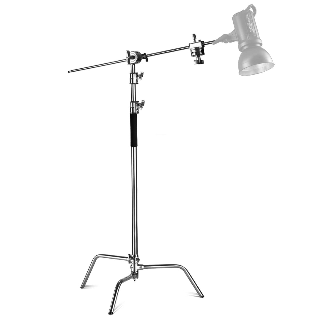 NEEWER Pro Hochleistungs C Ständer aus 100% Edelstahl mit Auslegerarm, maximale Höhe 320cm, Fotograf