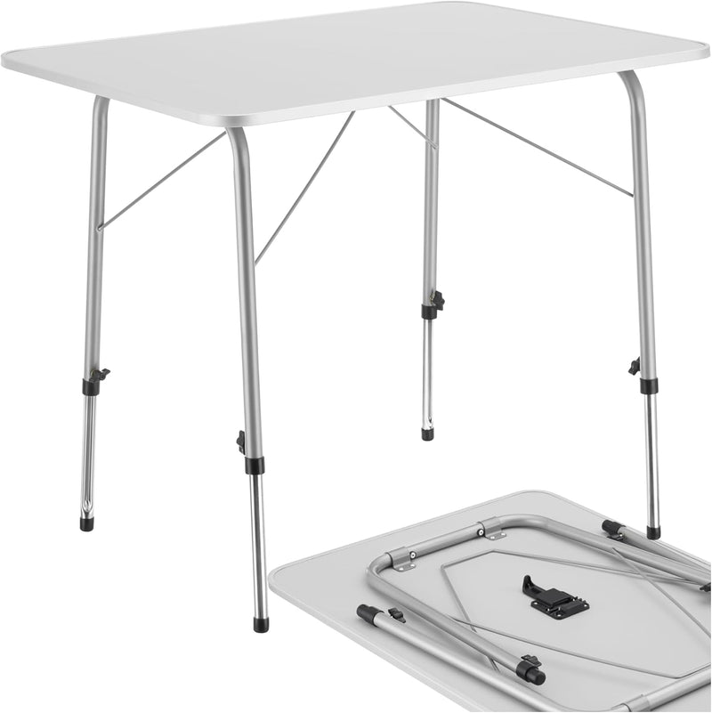 tectake® Campingtisch, Gartentisch klappbar, Klapptisch höhenverstellbar, verstellbare Teleskopbeine