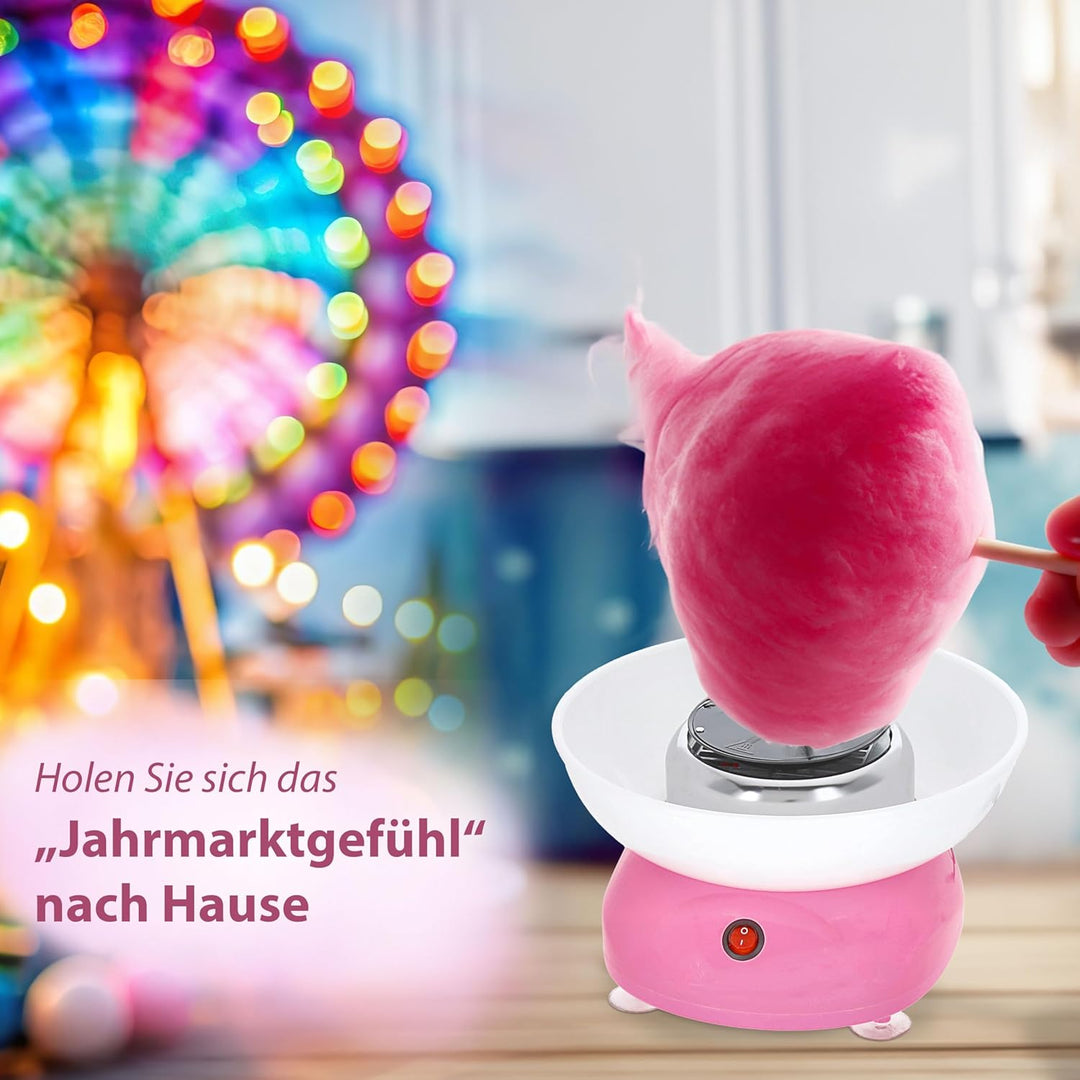 Zuckerwatte Maschine | rosa weiss 27x16cm Kunststoff | Cotton Candy Jahrmarkt | Zuckerwattengerät Kü