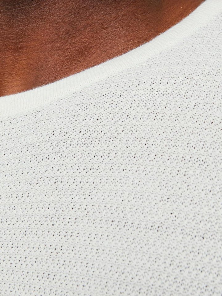 JACK & JONES Herren Jjegreg Knit Crew Neck Sn Strickpullover, Cloud Dancer