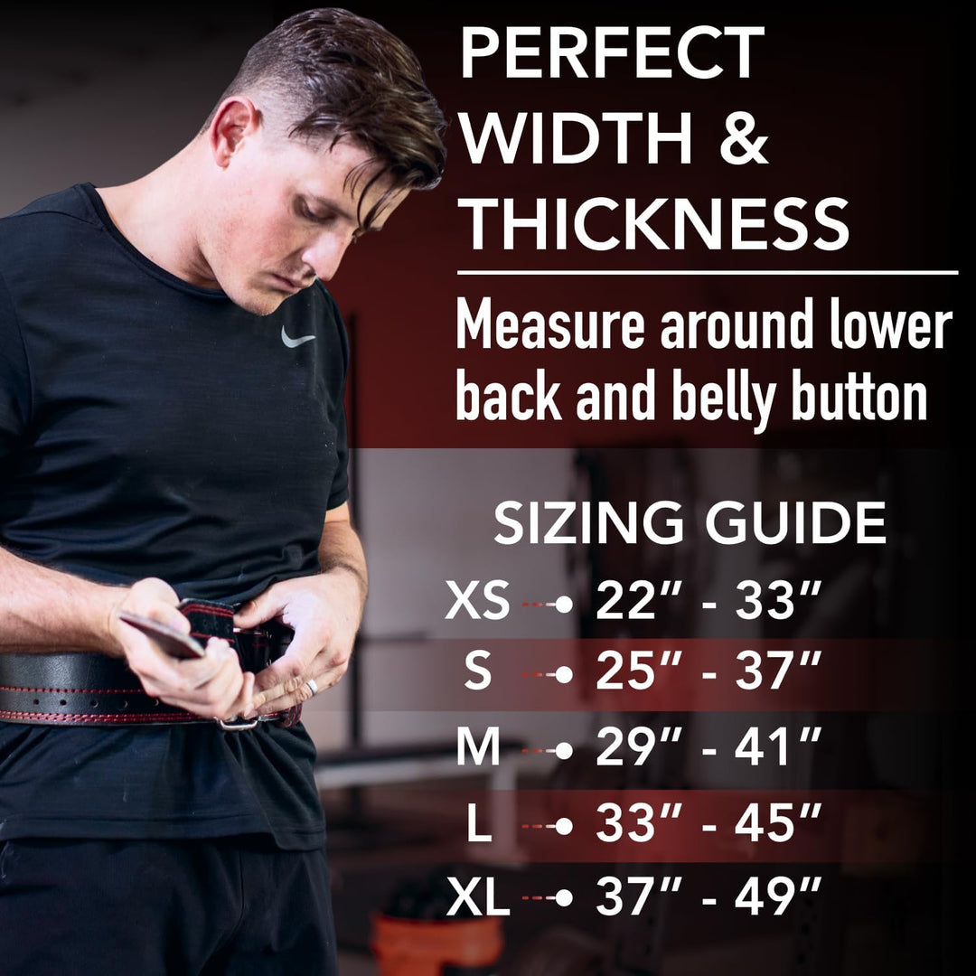 Dark Iron Fitness Weight Lifting Belt, Genuine Leather Belts for Gym Men and Women, Durable Comforta