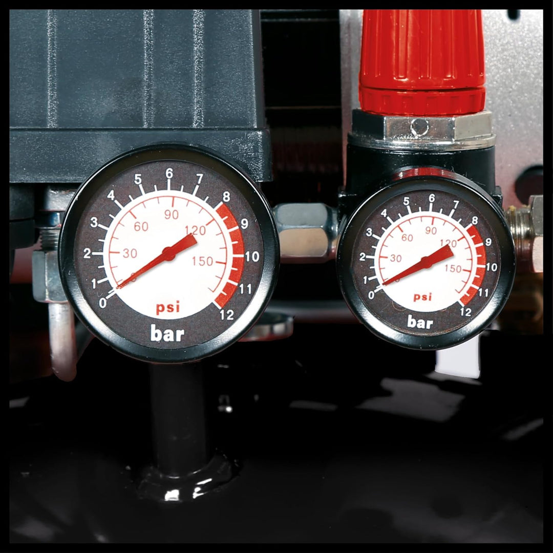 Einhell 4020610 TE-AC 24 Silent Kompressor + 4137790 TC-PN 50 Druckluft-Tacker (Pneumatic), rot, sch