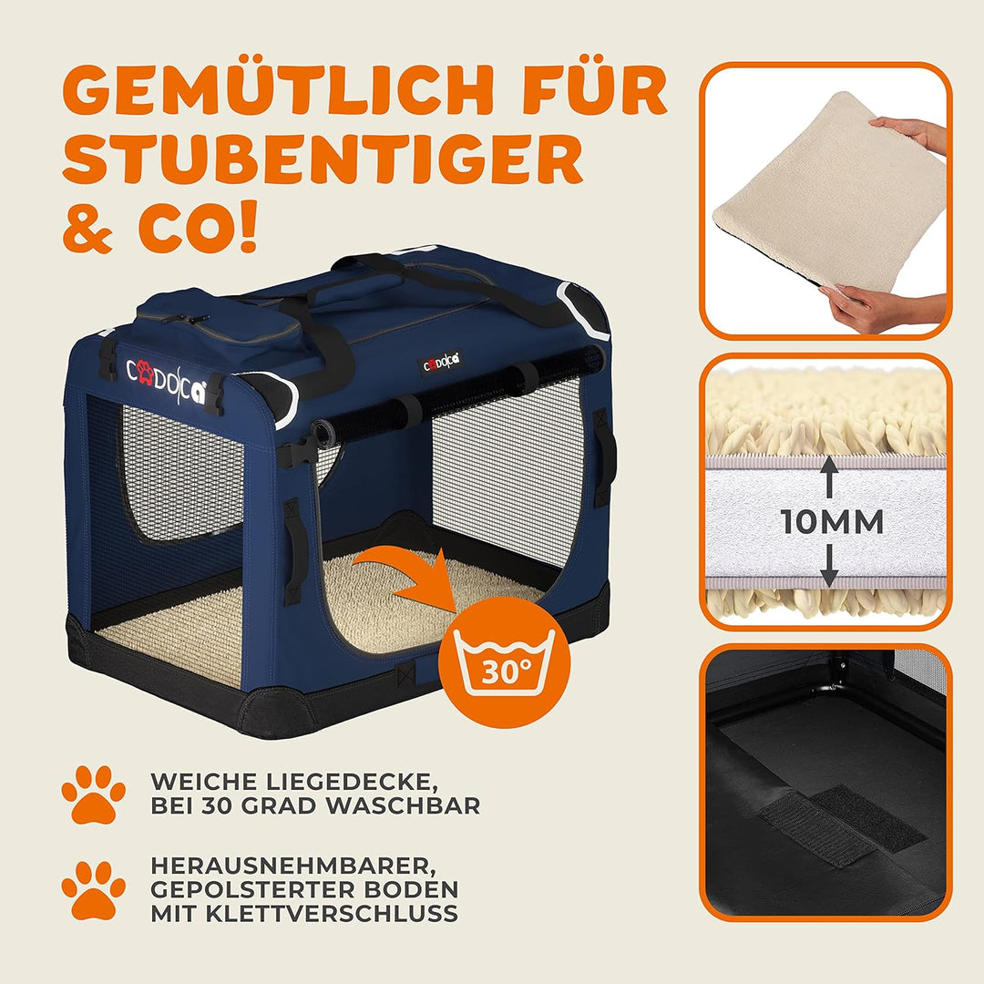 Hundebox XXL 90x60x66cm faltbar atmungsaktiv robust Hundetransportbox Transporttasche Haustiertransp