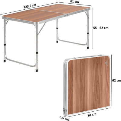 CampFeuer Aluminium Campingtisch für 6 Personen | 120 x 60 cm | Gartentisch faltbar, Falttisch, Balk