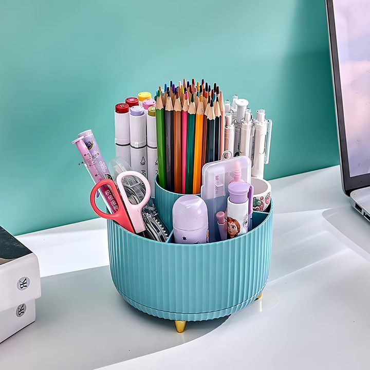 DASITON Make up Kosmetik Organizer mit 5 Fächern,360° Drehbarer Pinsel Organizer,Grosser Kapazität S