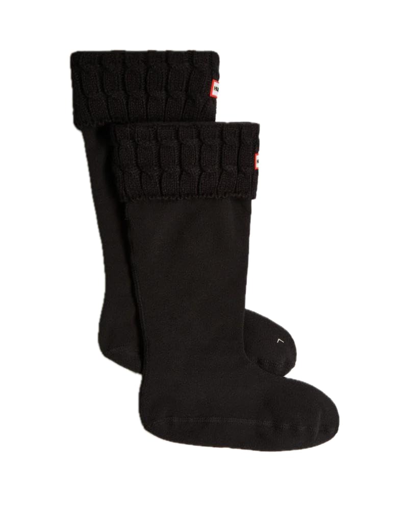 HUNTER Unisex 6 Stitch Cable Tall Boot Sock Polyfleece M Grosse Grössen Tall BLK Black, M Grosse Grö