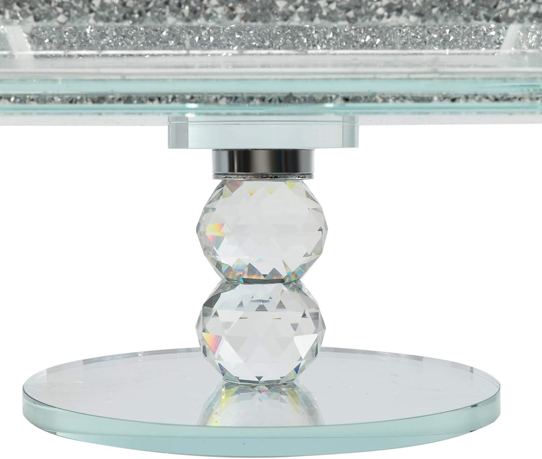London Boutique Extra grosse Obstschale aus Kristall, Mittelstück, Aufbewahrung, glitzernd, Diamant-