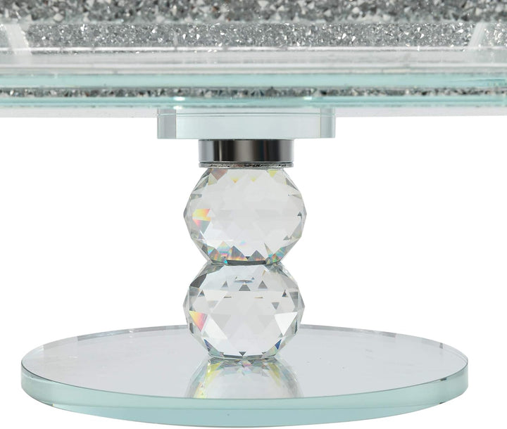 London Boutique Extra grosse Obstschale aus Kristall, Mittelstück, Aufbewahrung, glitzernd, Diamant-