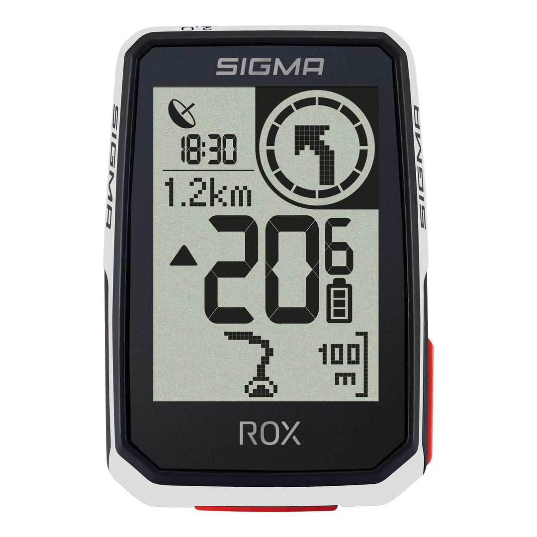 SIGMA ROX 2.0 White Top Mount Set | Fahrradcomputer Wireless GPS & Navigation inkl. OVERCLAMP Butler