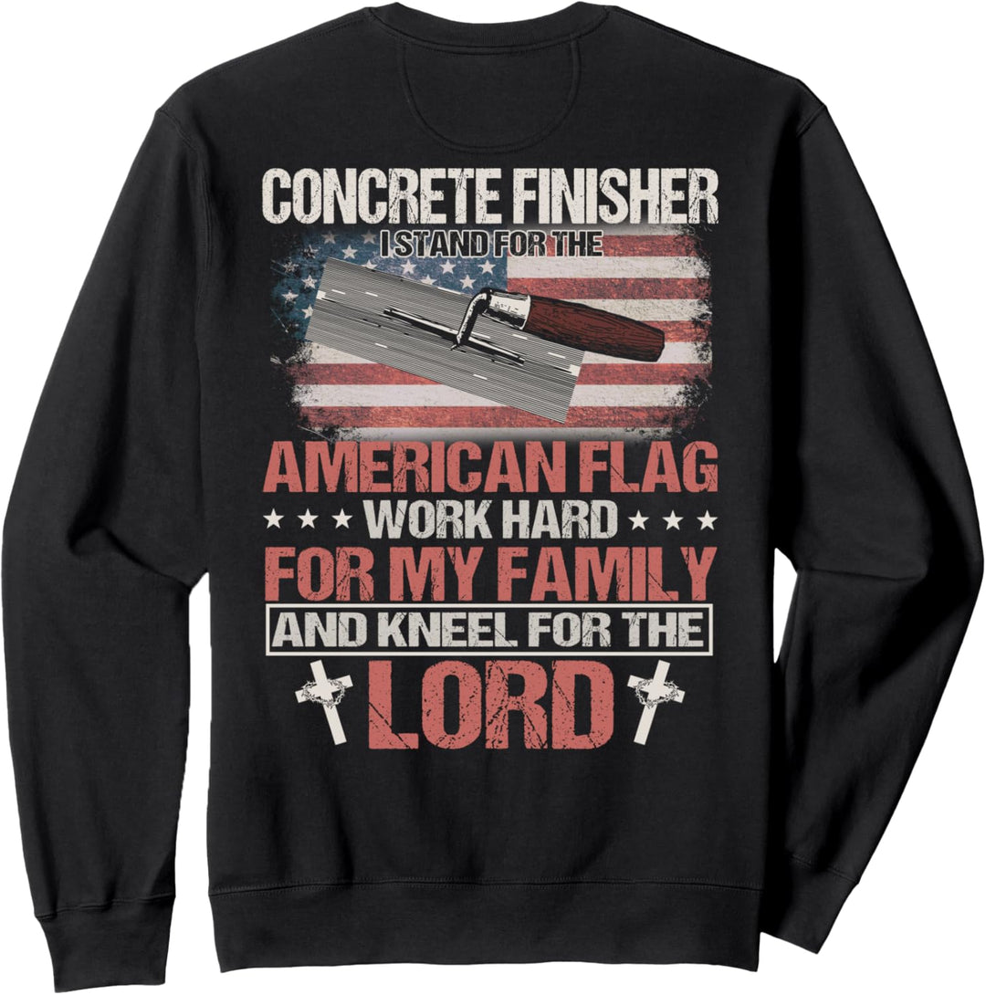 Konkretes Finisher-Design auf der Rückseite der Kleidung Sweatshirt