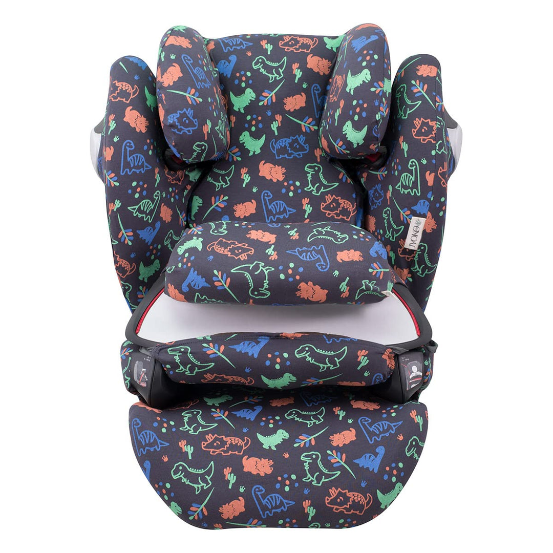JYOKO Kids Bezug für Autositz kompatibel mit Cybex Pallas M (Happy dino), Happy dino