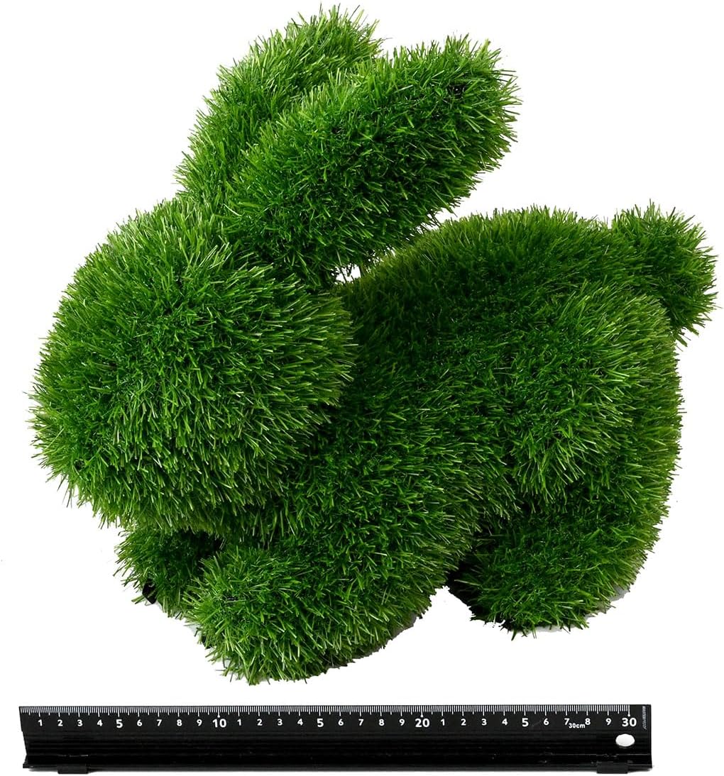Innovative Kunstwerk Figuren aus Kunstrasen Hase Bär Hund Tier Garten Dekoration Gras Deko (Hase, 35