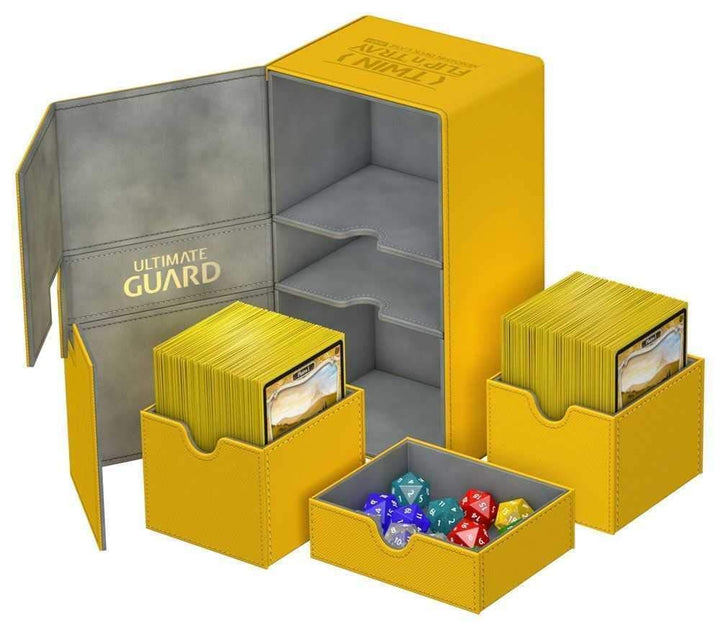 Ultimate Guard UGD010770 Twin Flip´n´Tray Deck Hülle 200 Plus XenoSkin, Bernstein, Standardgrösse Be