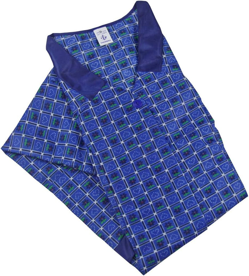 Kittel Schürze Dederon Nylon Kittelschürze versch. Farben 60 Design 1, 60 Design 1