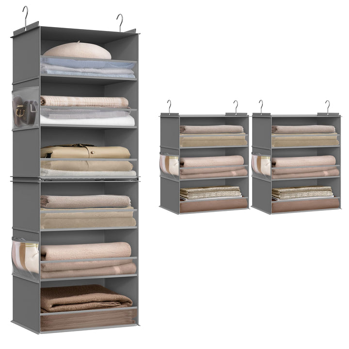 SONGMICS Hängeorganizer, Schrank-Organizer, Hängeregal aufteilbar, Hängeaufbewahrung, faltbar und pl