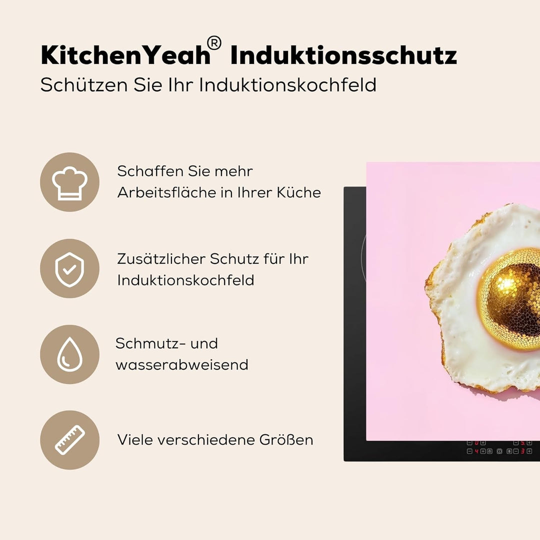 Herdabdeckplatte 59x52 cm Einteilig Induktionsmatte Küche Abdeckung Ceranfeld Herd Abdeckplatte Deko