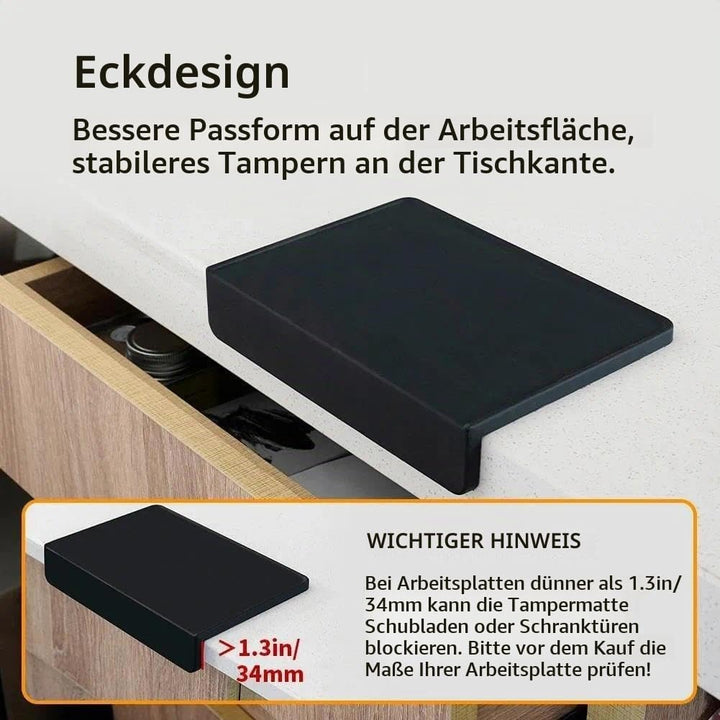 watchget Espresso-Tamping-Matte, Kaffee-Tamper-Matte, schwarzes Silikon-Pad in Lebensmittelqualität,