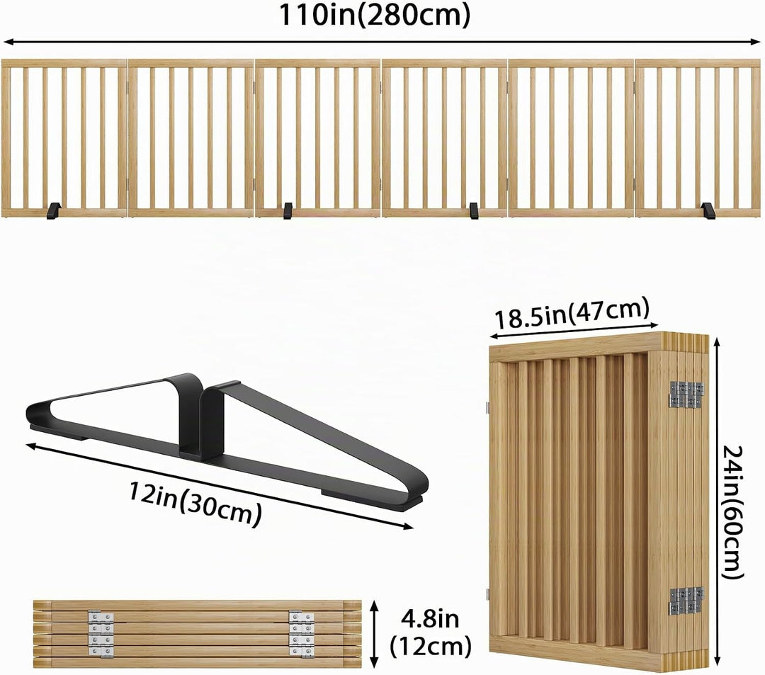 Freistehendes Hundegitter, Faltbares Hundebarriere für Tür,Treppen,Flur,Küche &amp; Schlafzimmer, Freist