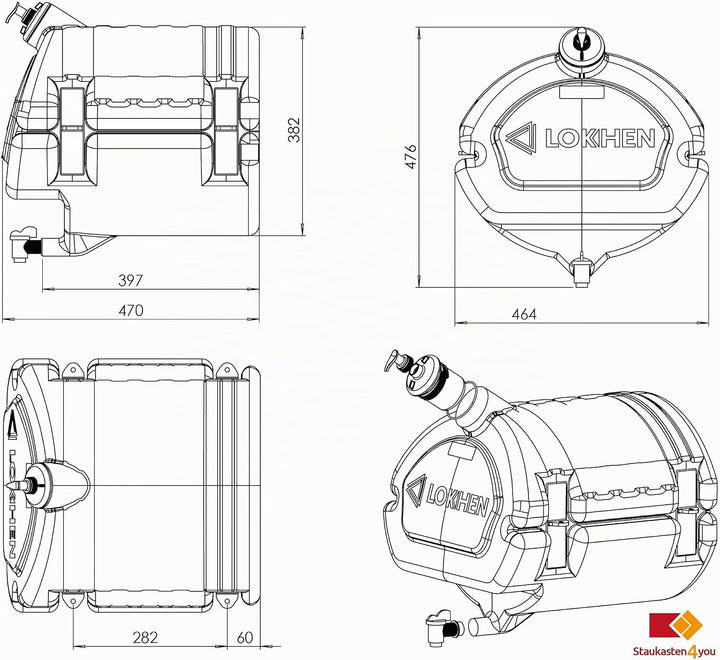 Fahrzeugbedarf Wilms Wasserbehälter Wassertank Premium 50l mit Hahn & Seifenspender LKW Camping