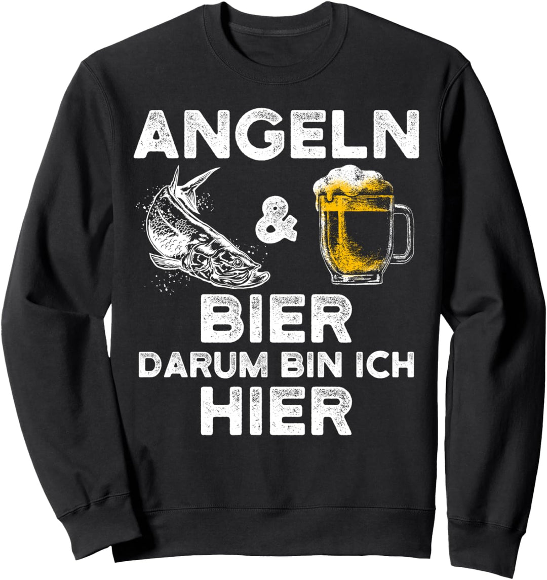 Lustiger Angler Pulli - Angeln und Bier für Fischer Fischen Sweatshirt