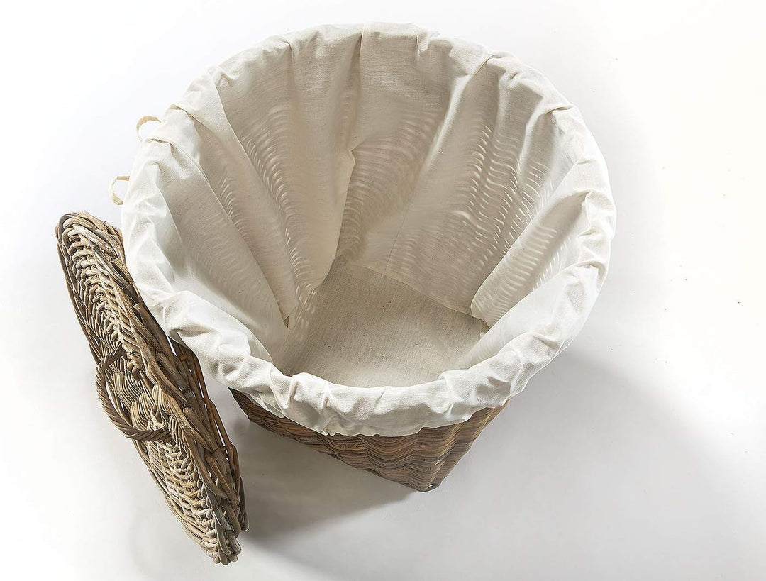 Kobolo Wäschebehälter Wäschetonne Wäschesammler KUBUS - Rattan - grau - 48x48x55 cm, 48x48x55 cm